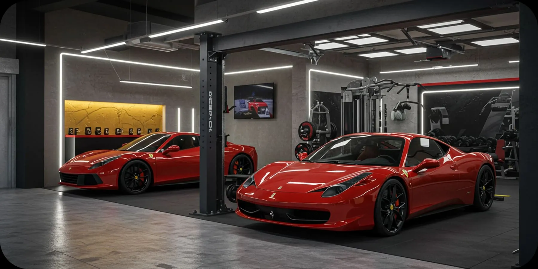 The Ultimate Dream Garage & Gym: Where Passion for Cars Meets Luxury Fitness